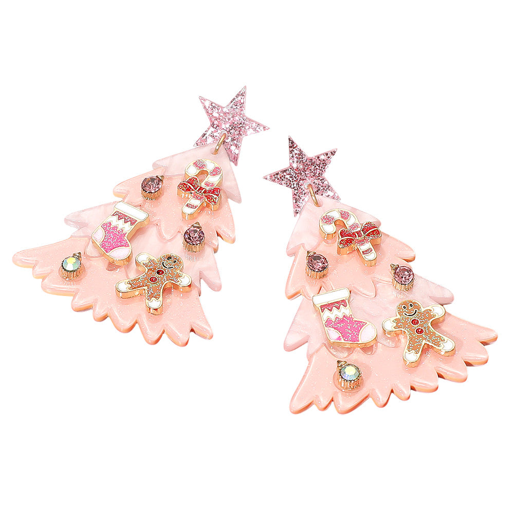 iLLASPARKZ Resin Christmas Tree Dangle Earrings
