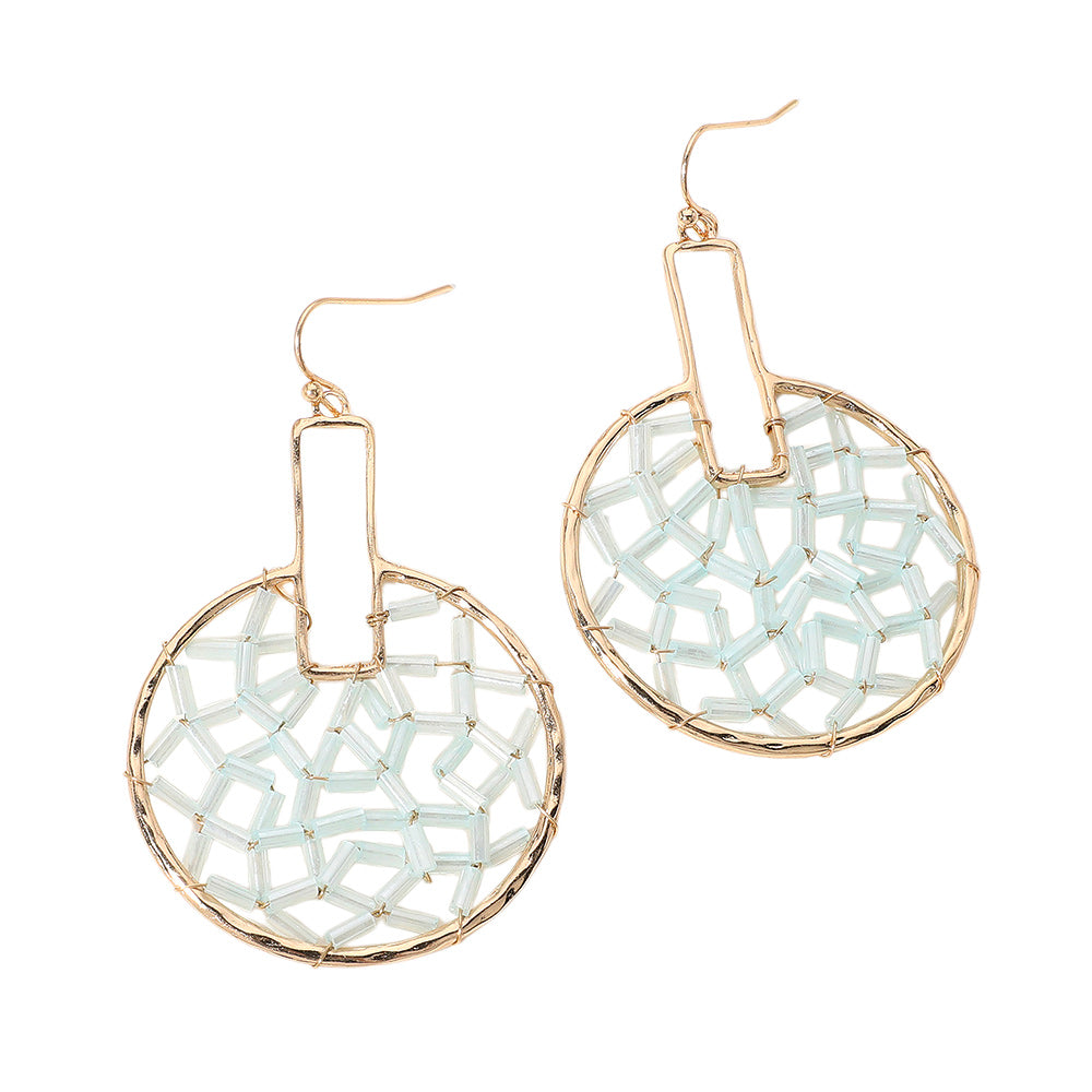iLLASPARKZ Faceted Beaded Door Knocker Dangle Earrings