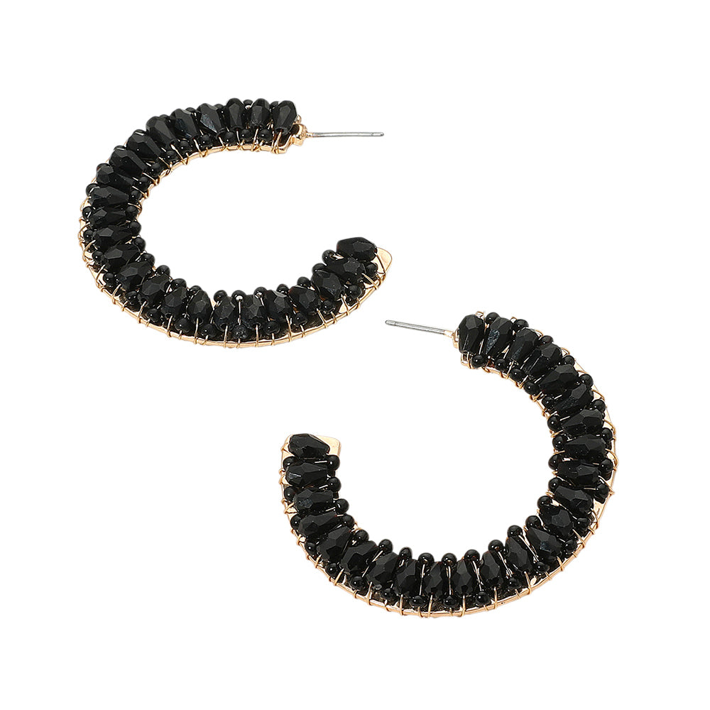 iLLASPARKZ Seed Beaded Hoop Earrings