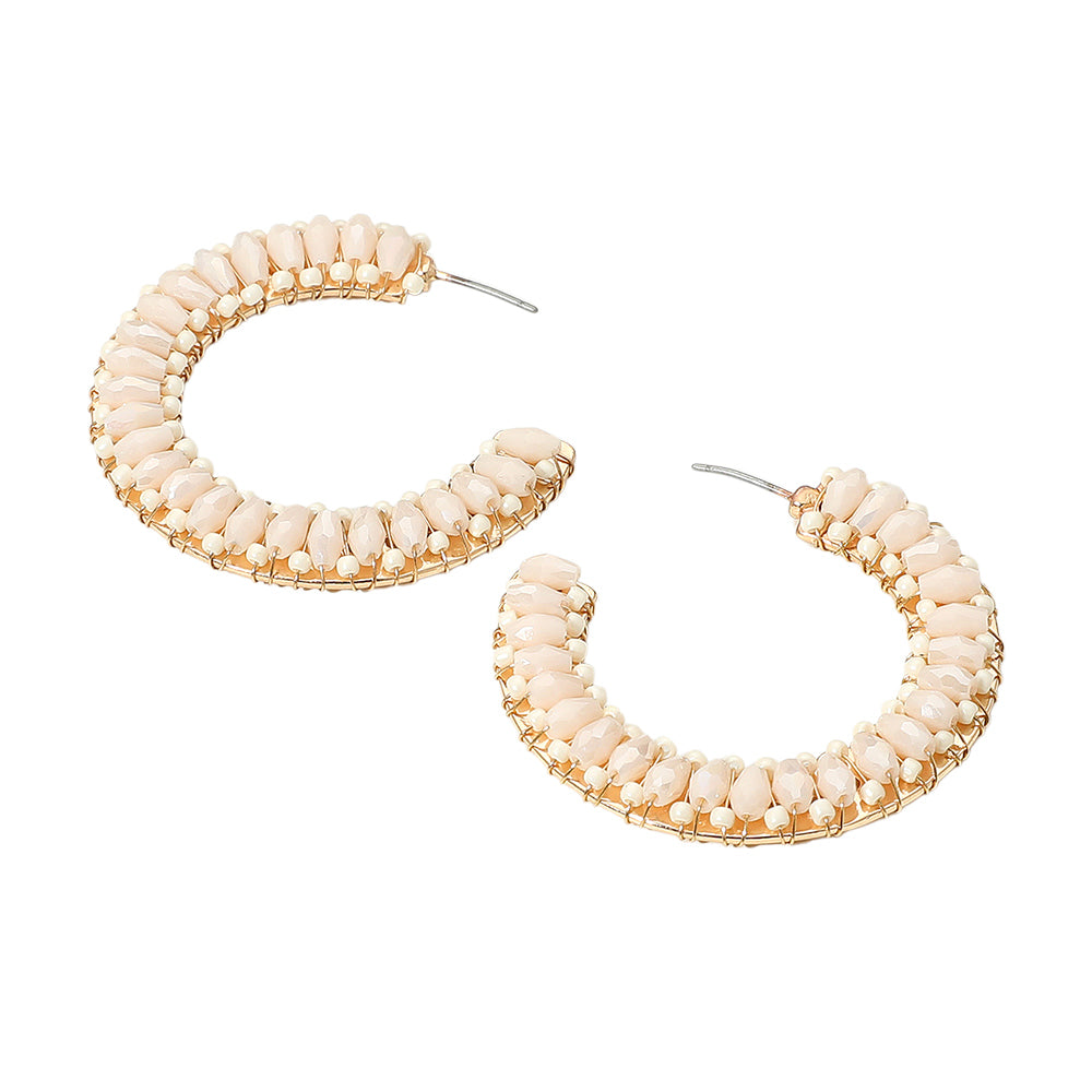 iLLASPARKZ Seed Beaded Hoop Earrings