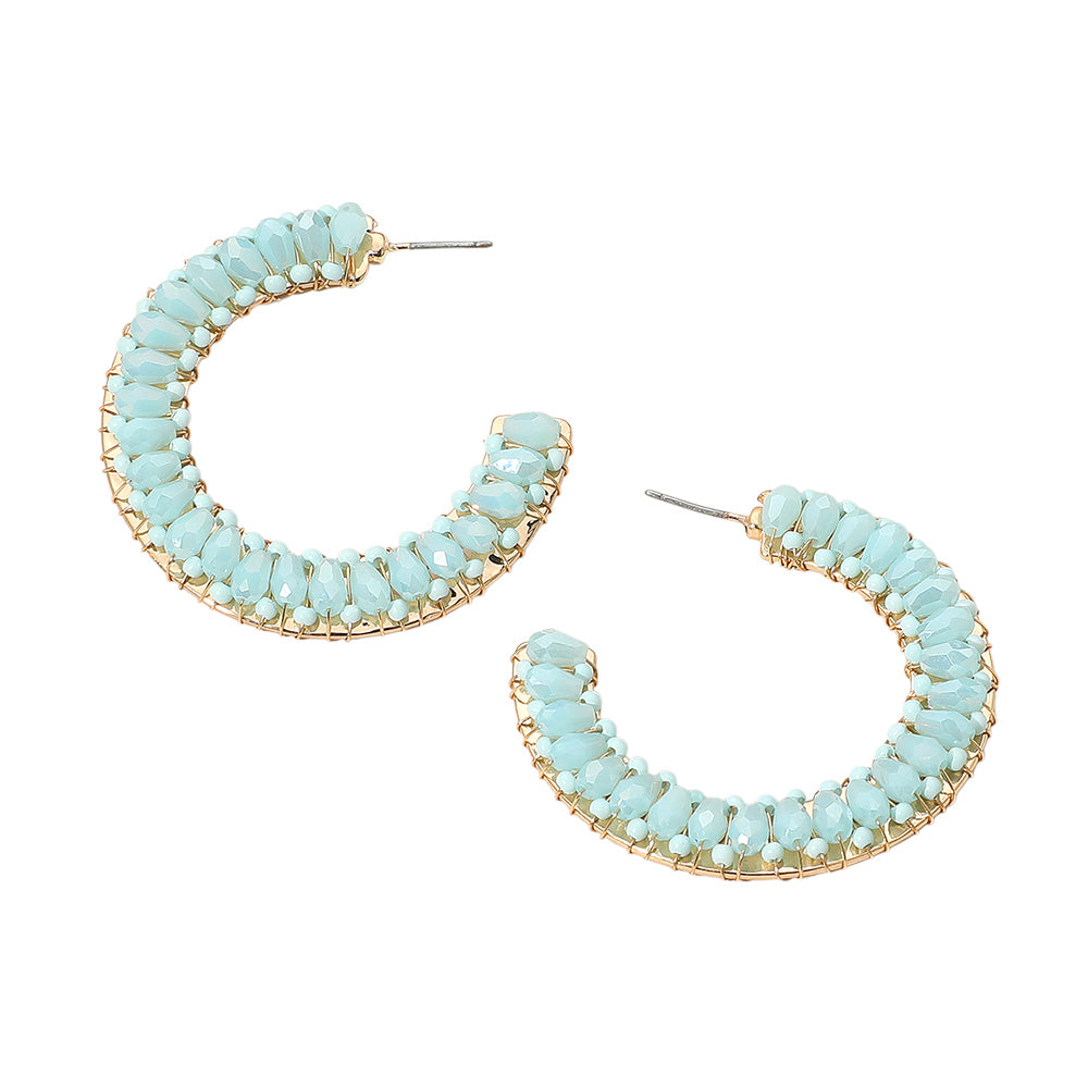 iLLASPARKZ Seed Beaded Hoop Earrings