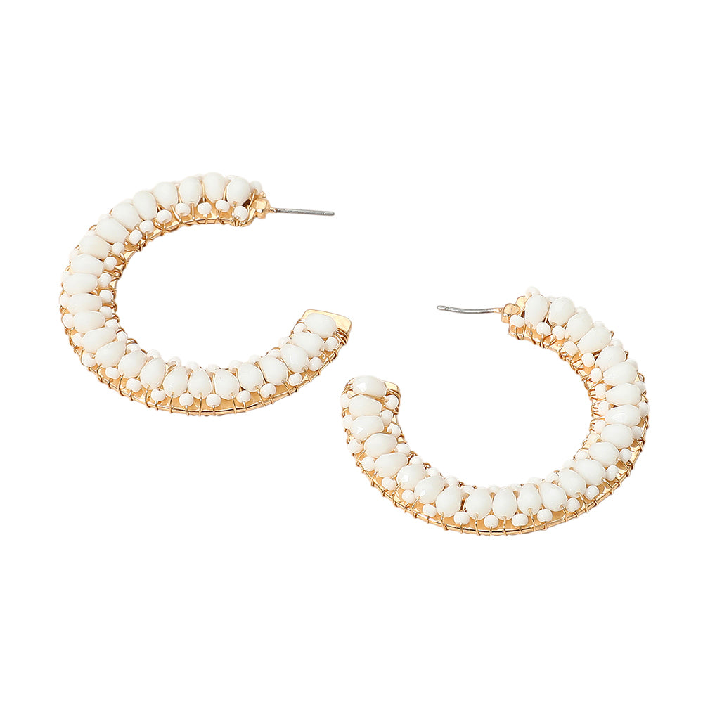 iLLASPARKZ Seed Beaded Hoop Earrings