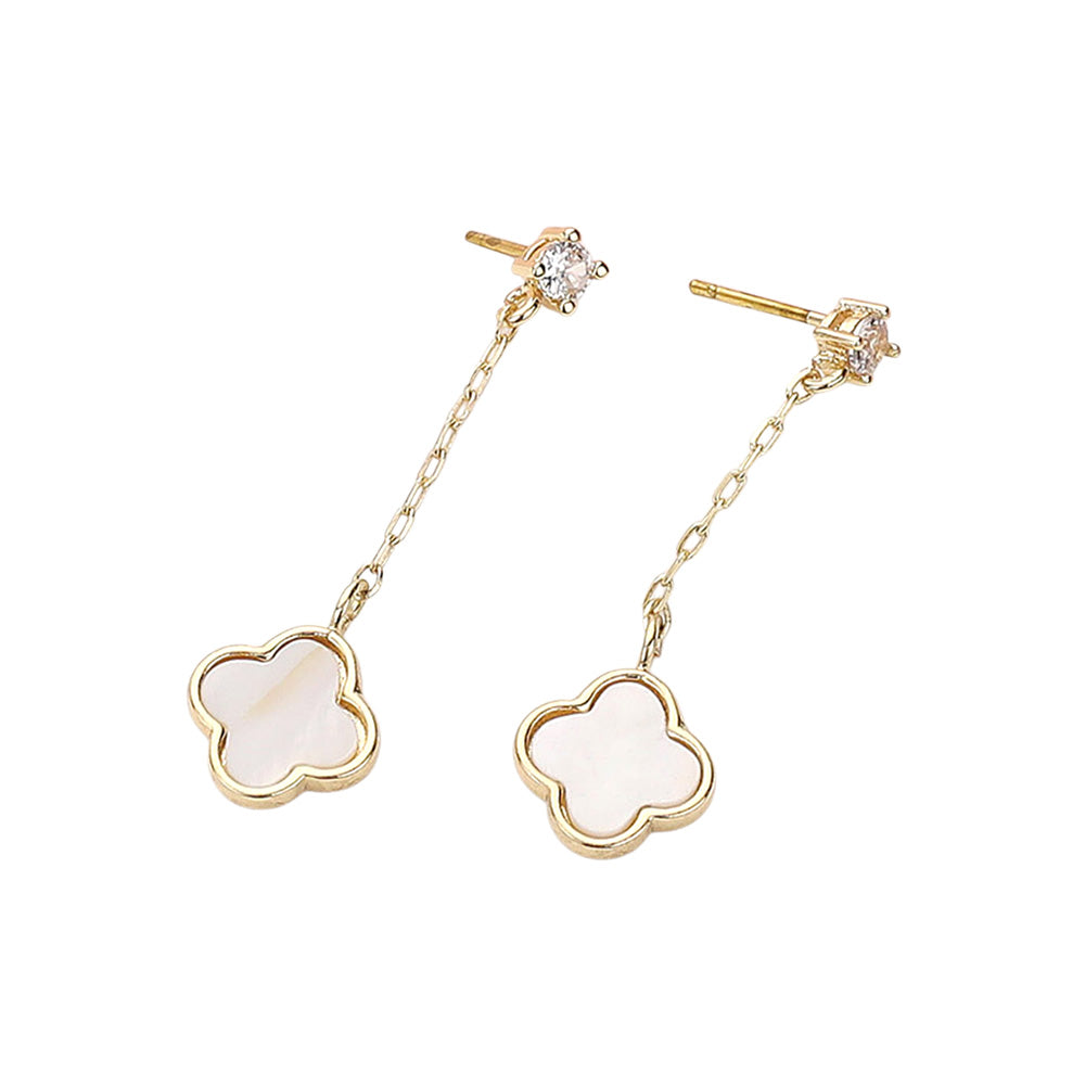 iLLASPARKZ Mother Of Pearl Quatrefoil Dropdown Dangle Earrings