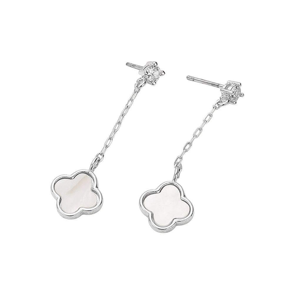 iLLASPARKZ Mother Of Pearl Quatrefoil Dropdown Dangle Earrings