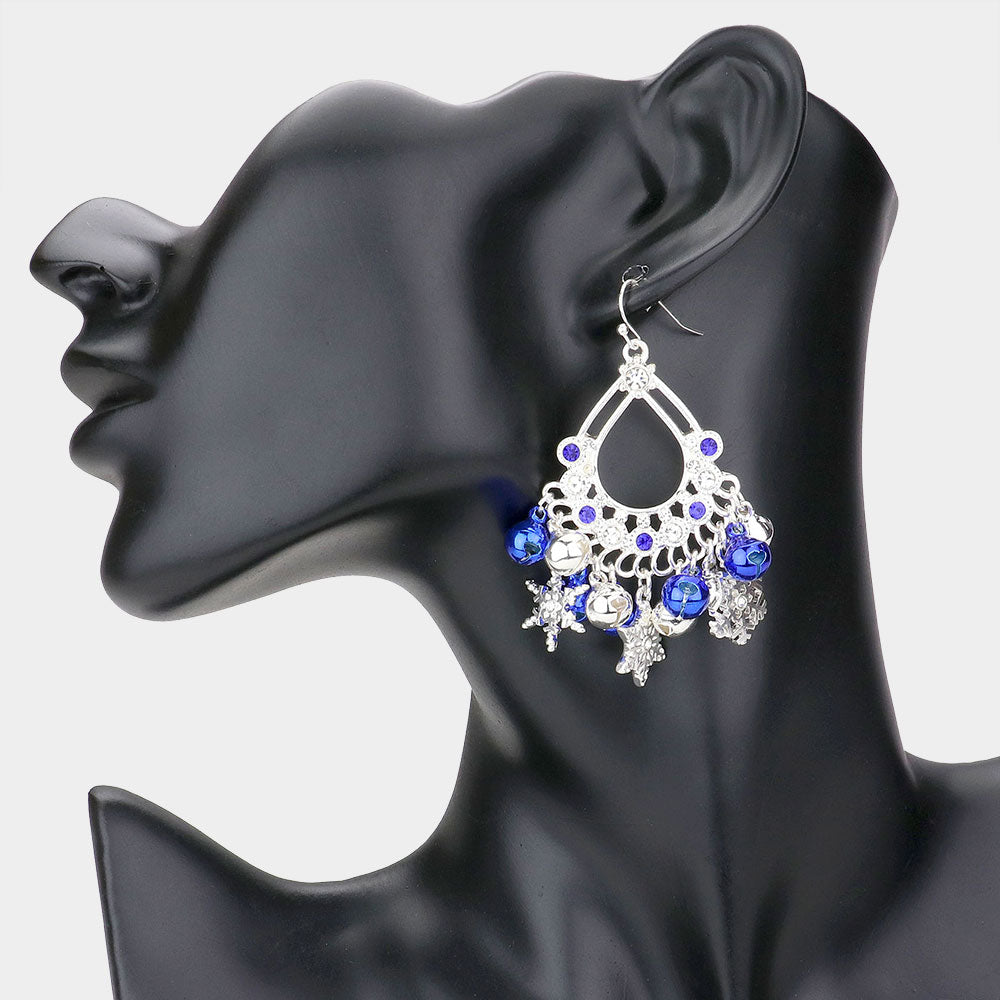 iLLASPARKZ Christmas Snowflake Stone Embellished Dangle Earrings