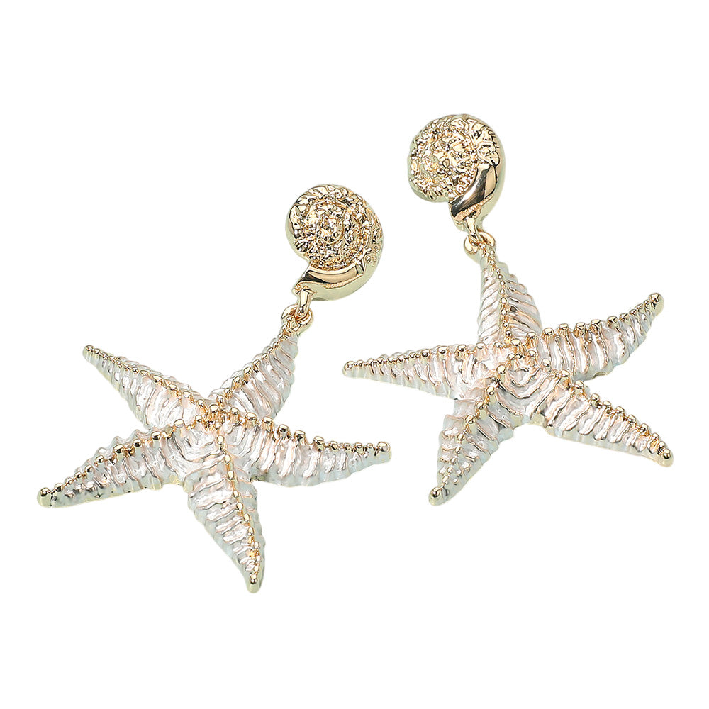 iLLASPARKZ Gold Dipped Starfish Dangle Statement Earrings