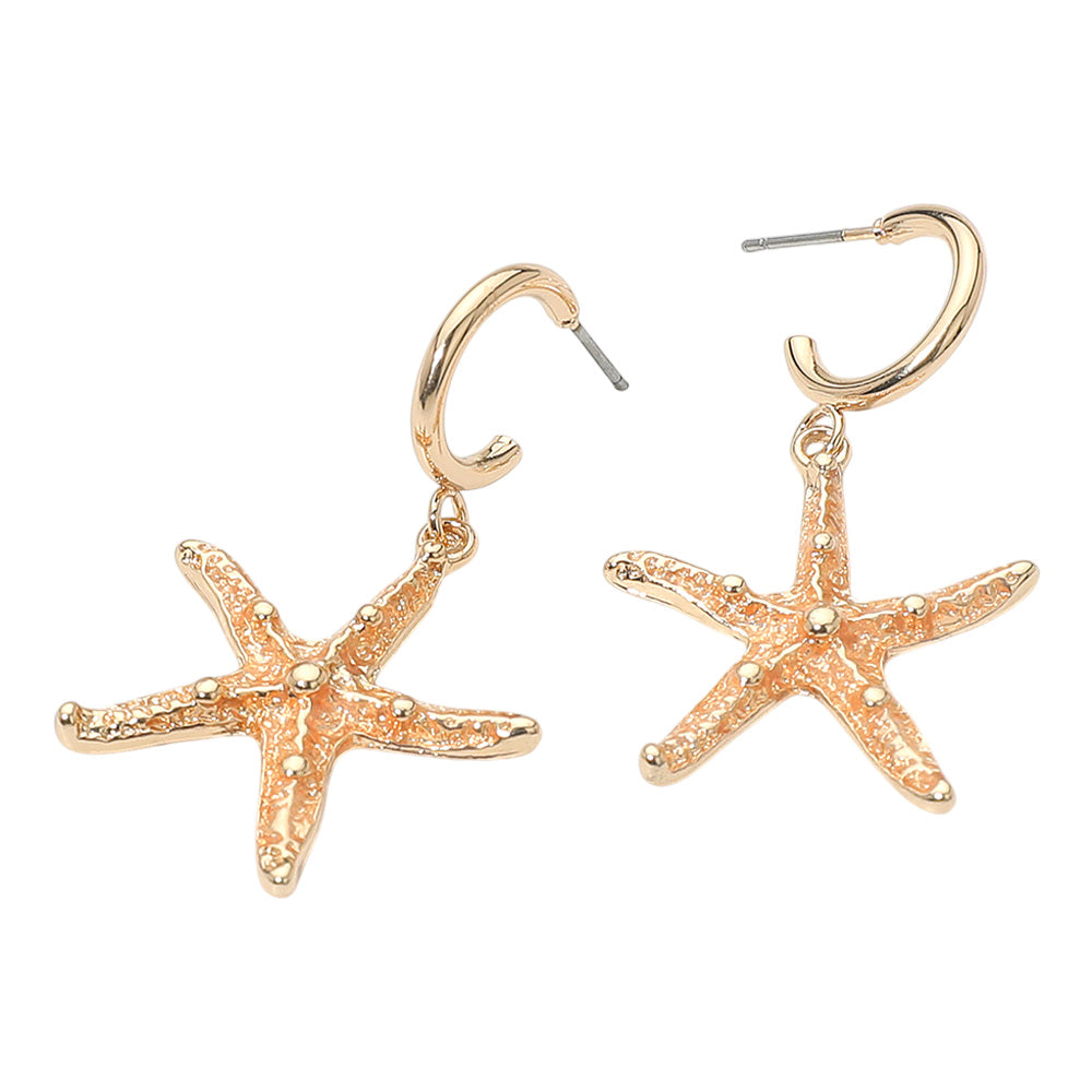 iLLASPARKZ Gold Dipped Enamel Starfish Dangle Earrings
