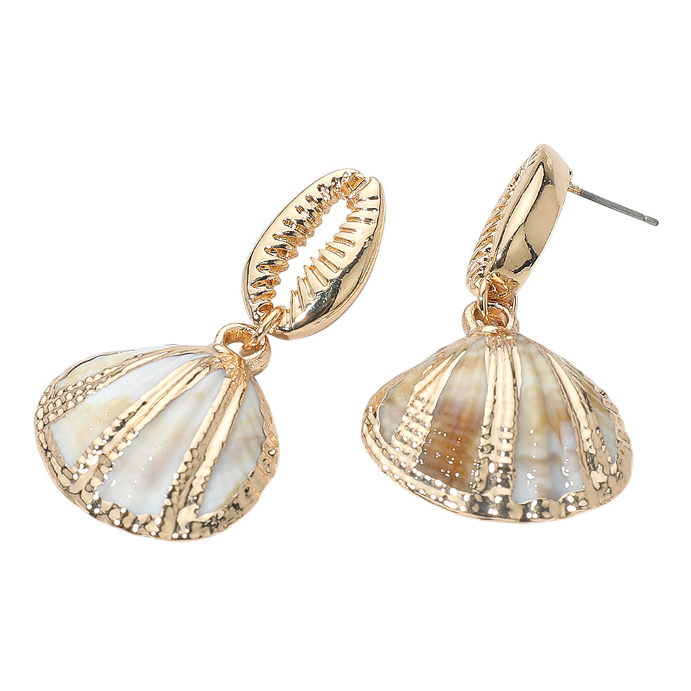 iLLASPARKZ Gold Dipped Puka Seashell Dangle Earrings