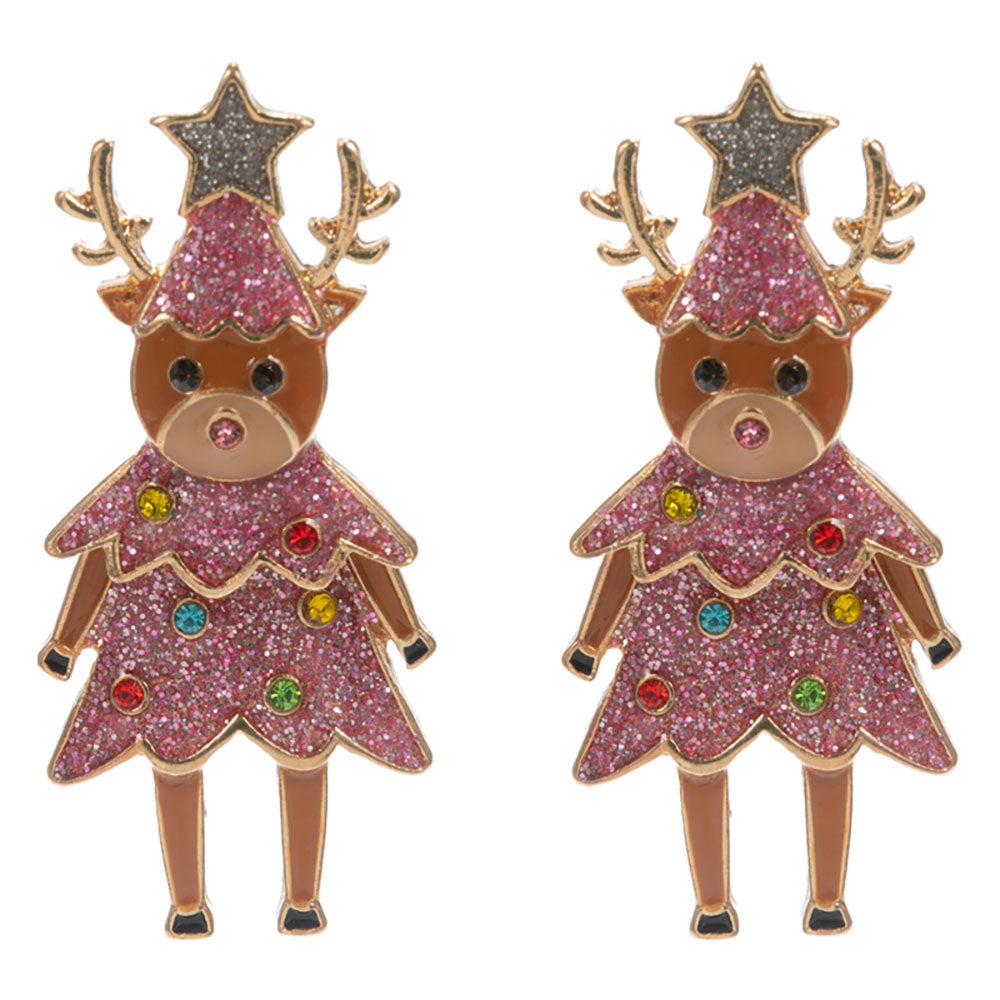 iLLASPARKZ Christmas Tree Reindeer Earrings