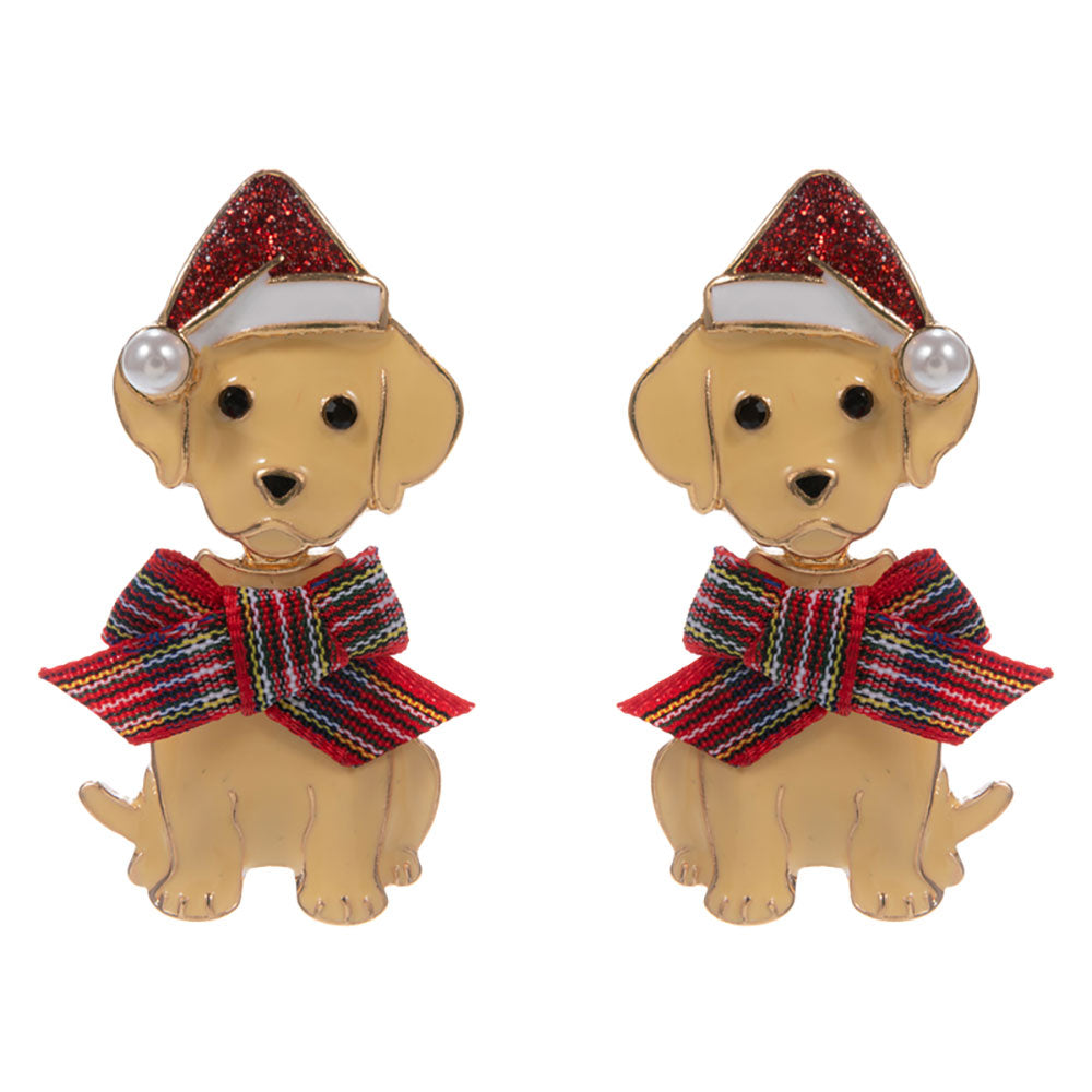 iLLASPARKZ Christmas Puppy Earrings