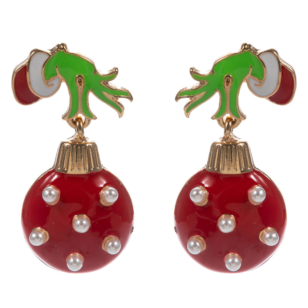 iLLASPARKZ Green Monster Hand Christmas Ornament Dangle Earrings