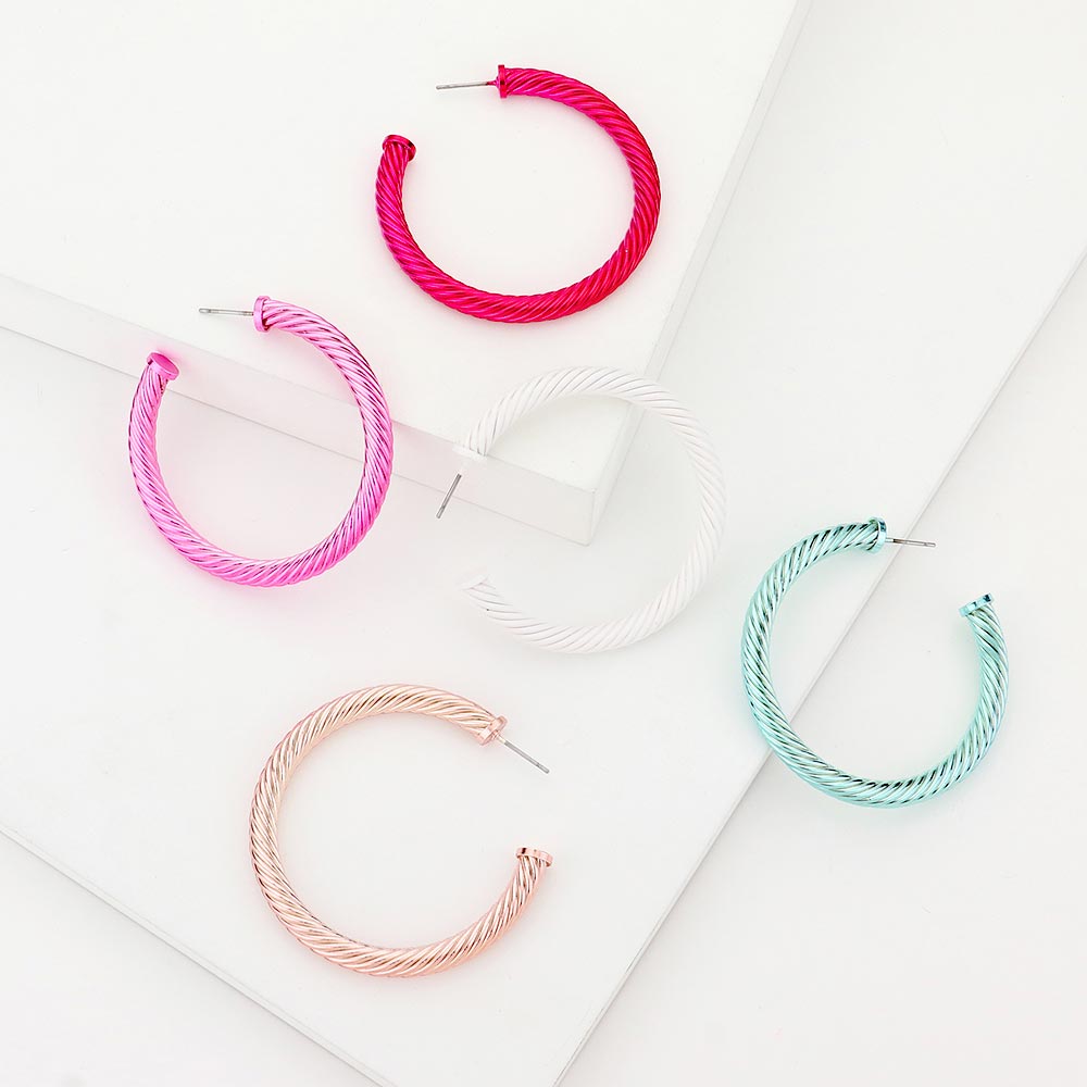 iLLASPARKZ Twisted Colored Hoop Earrings