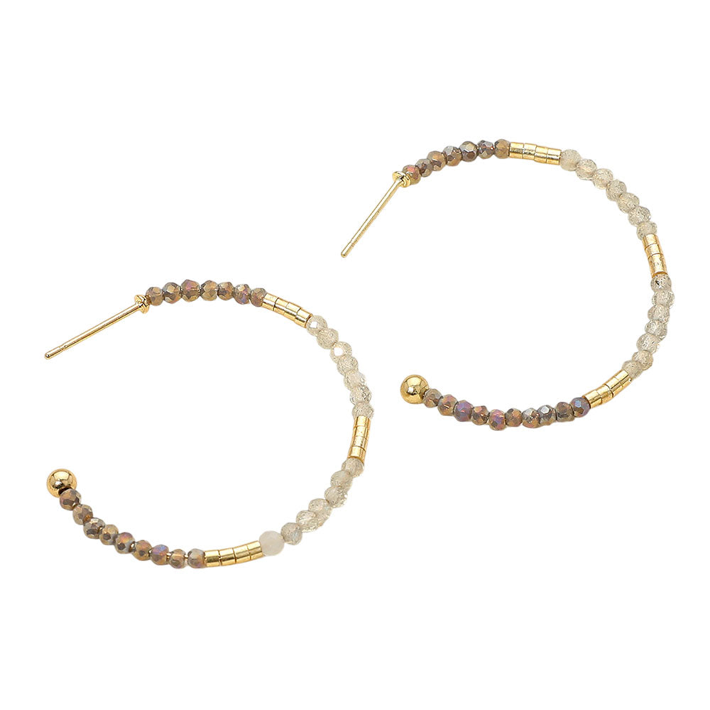 iLLASPARKZ Faceted Beaded Hoop Earrings