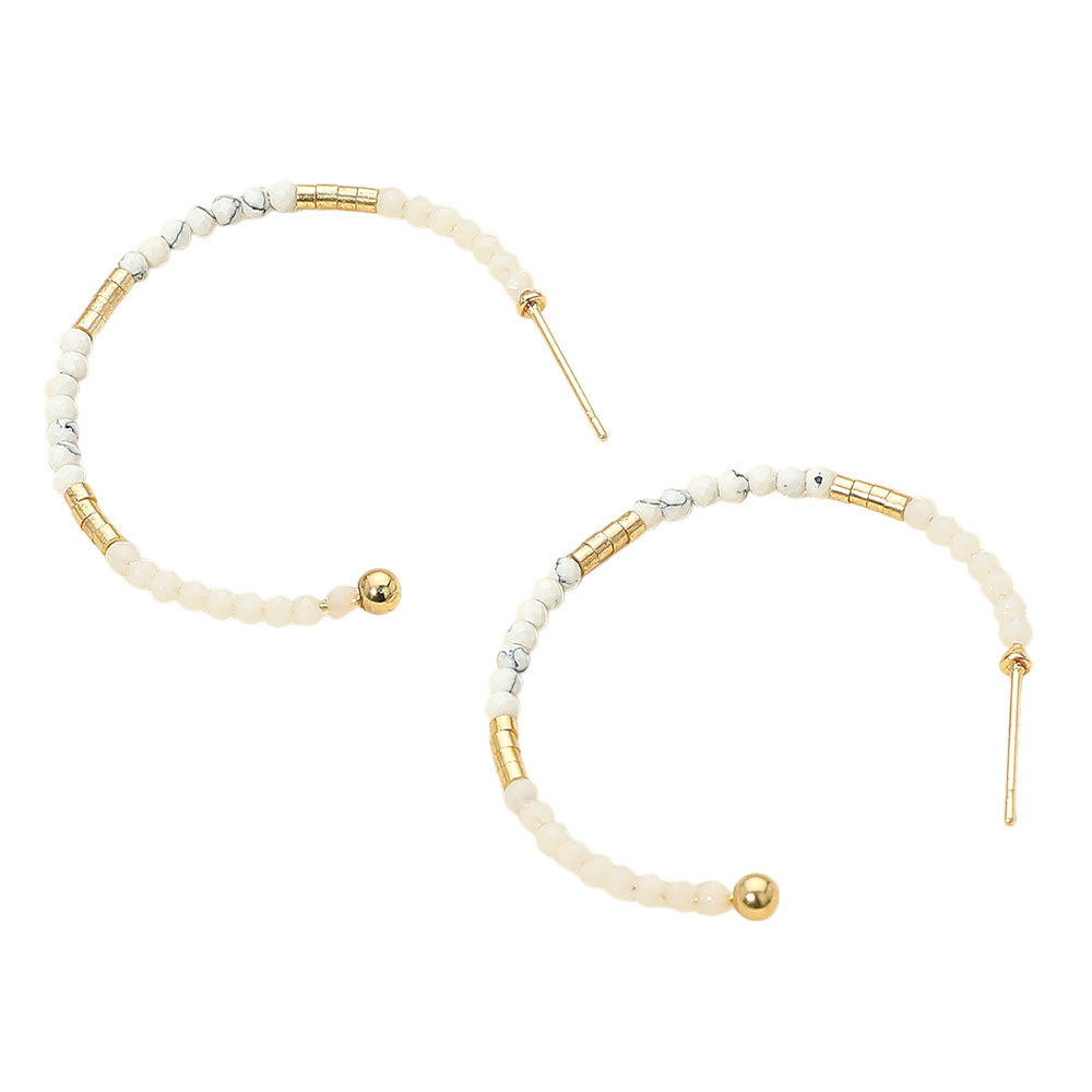 iLLASPARKZ Faceted Beaded Hoop Earrings