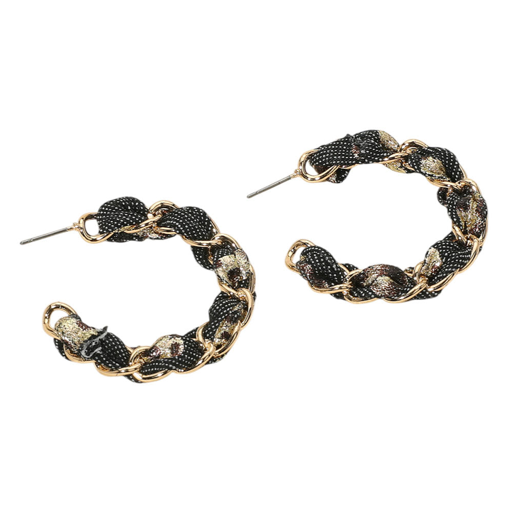 iLLASPARKZ Fabric Chain Hoop Earrings