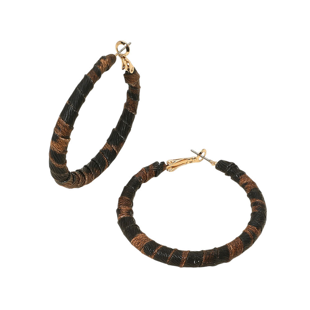 iLLASPARKZ Leopard Fabric Wrapped Hoop Earrings