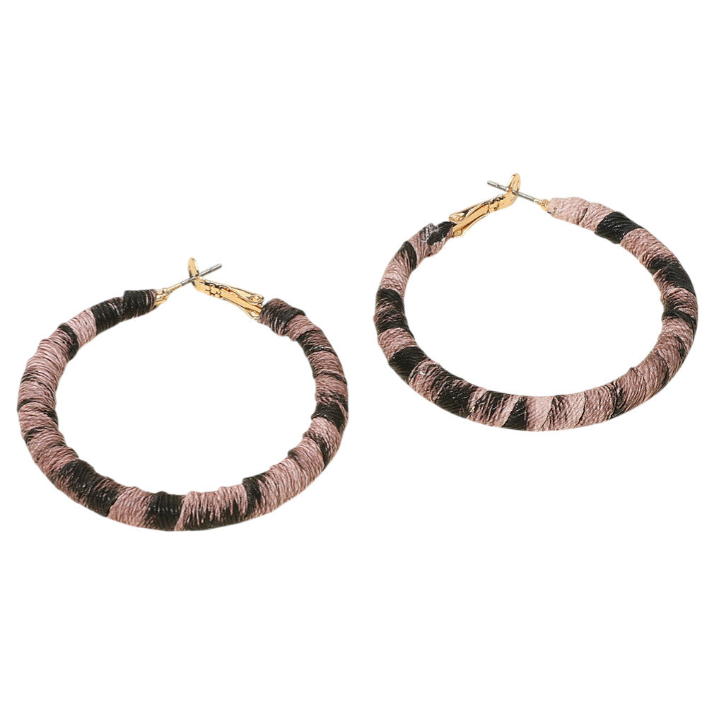 iLLASPARKZ Leopard Fabric Wrapped Hoop Earrings