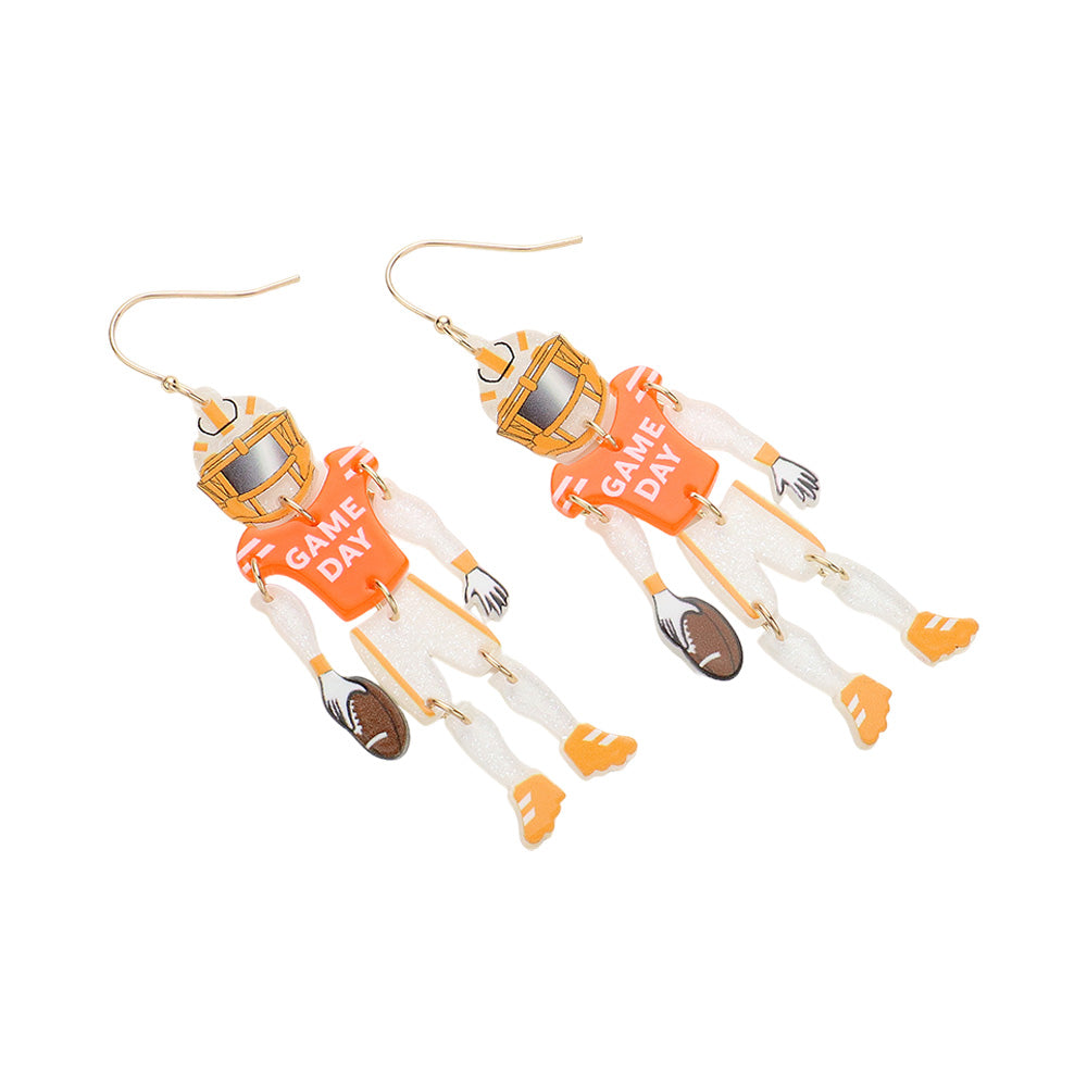 iLLASPARKZ Resin GAME DAY Football Player Dangle Earrings