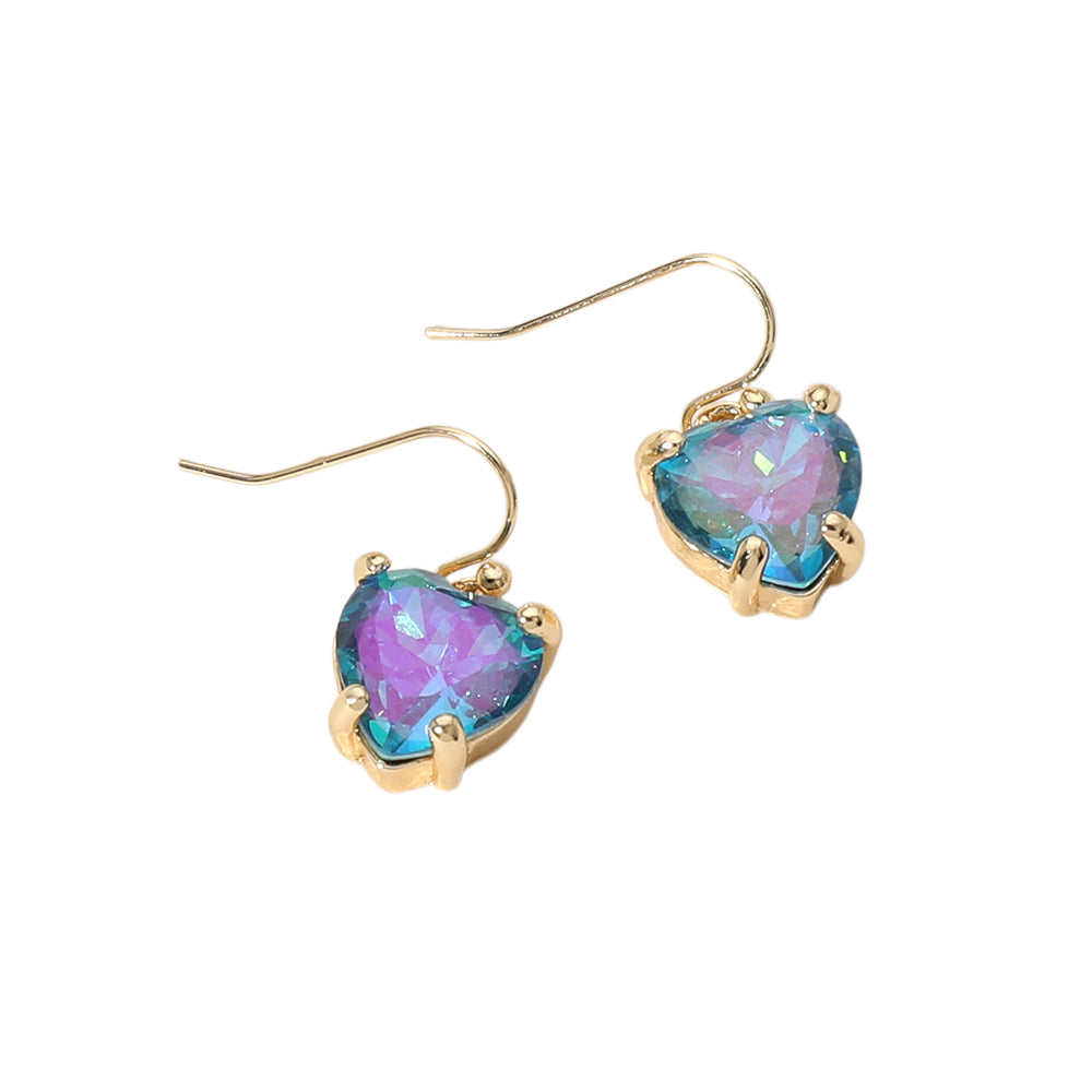 iLLASPARKZ Heart Stone Cluster Dangle Earrings