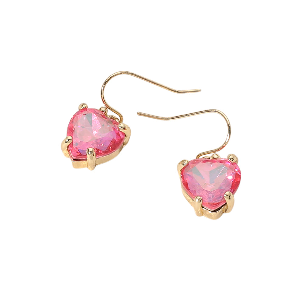 iLLASPARKZ Heart Stone Cluster Dangle Earrings