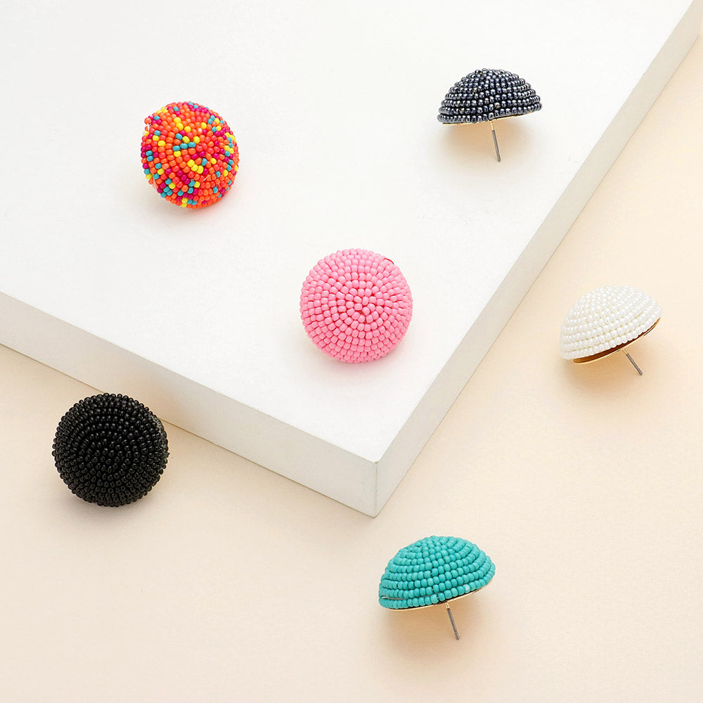 iLLASPARKZ Seed Beaded Dome Earrings