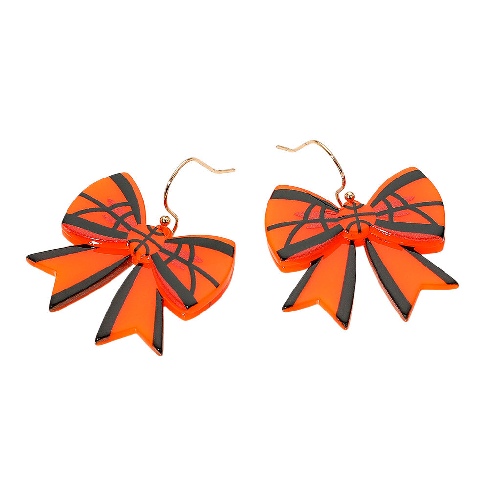 iLLASPARKZ Resin Basketball Bow Dangle Earrings