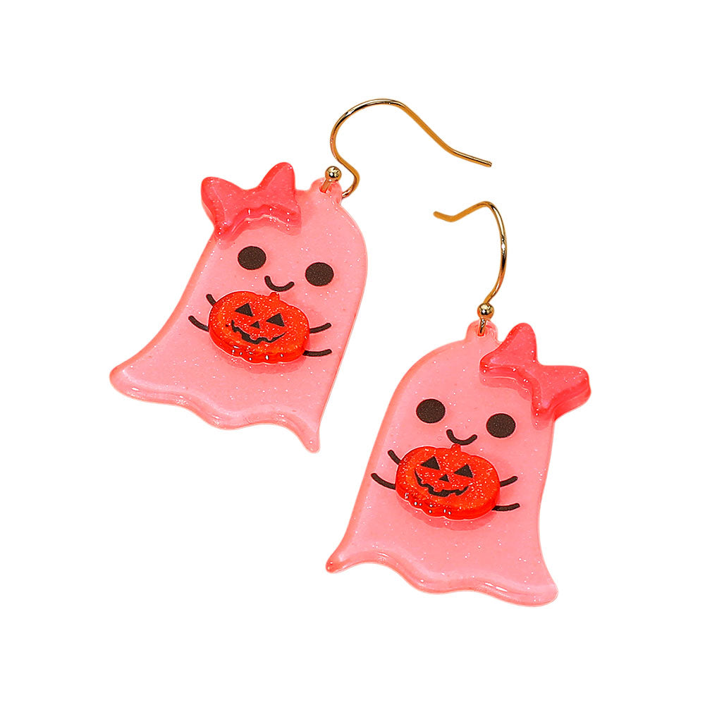 iLLASPARKZ Resin Cute Halloween Ghost Dangle Earrings