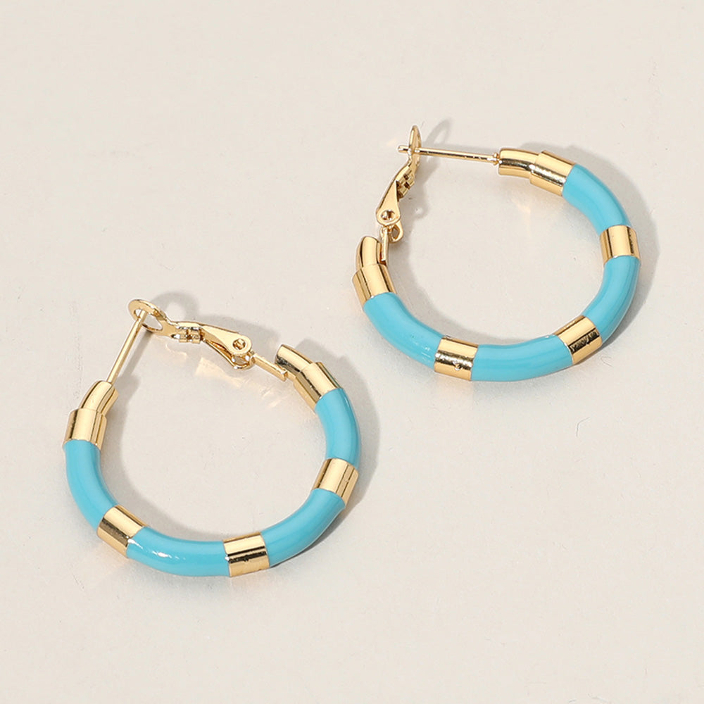 iLLASPARKZ Stainless Steel Enamel Hoop Earrings