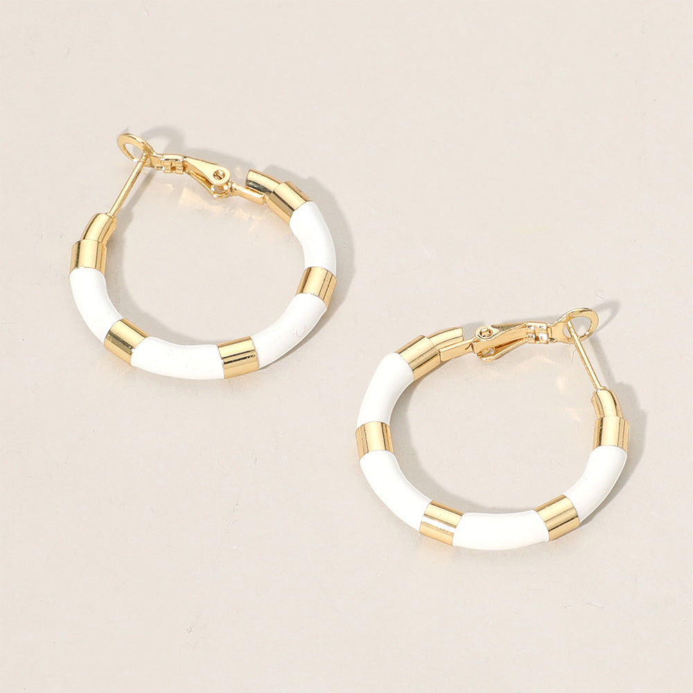 iLLASPARKZ Stainless Steel Enamel Hoop Earrings