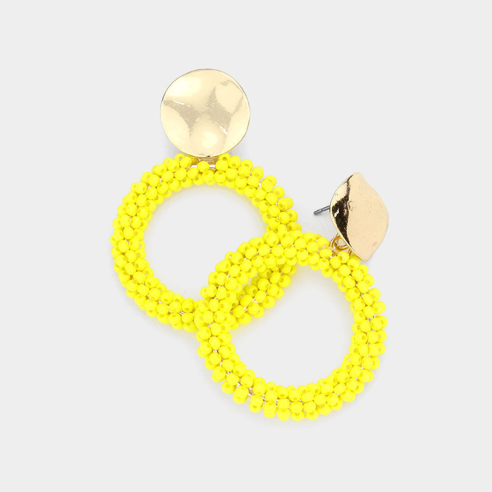 iLLASPARKZ Seed Bead Open Circle Dangle Earrings