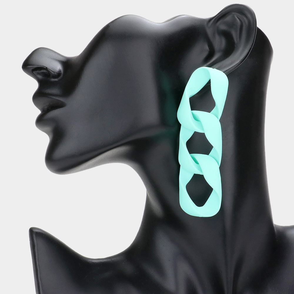 iLLASPARKZ Colored Chain Link Dangle Earrings