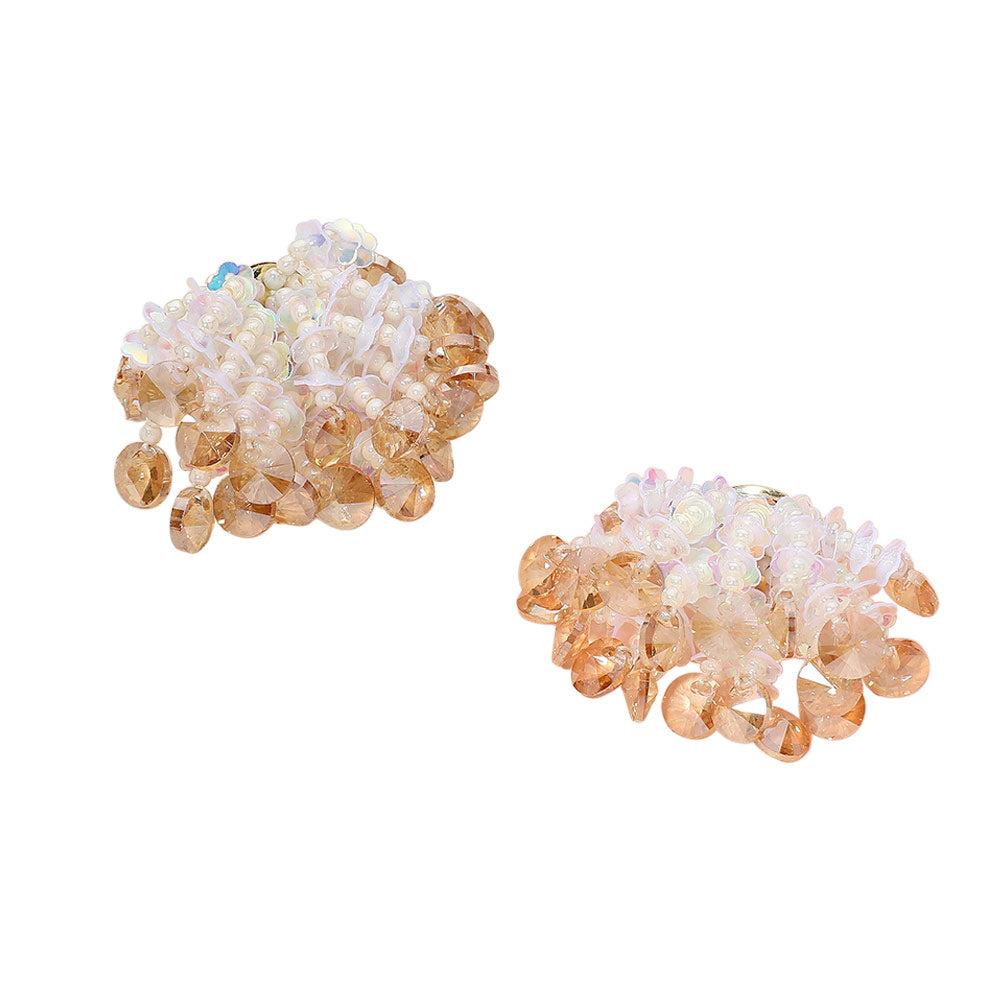iLLASPARKZ Faceted Seed Beaded Cluster Earrings