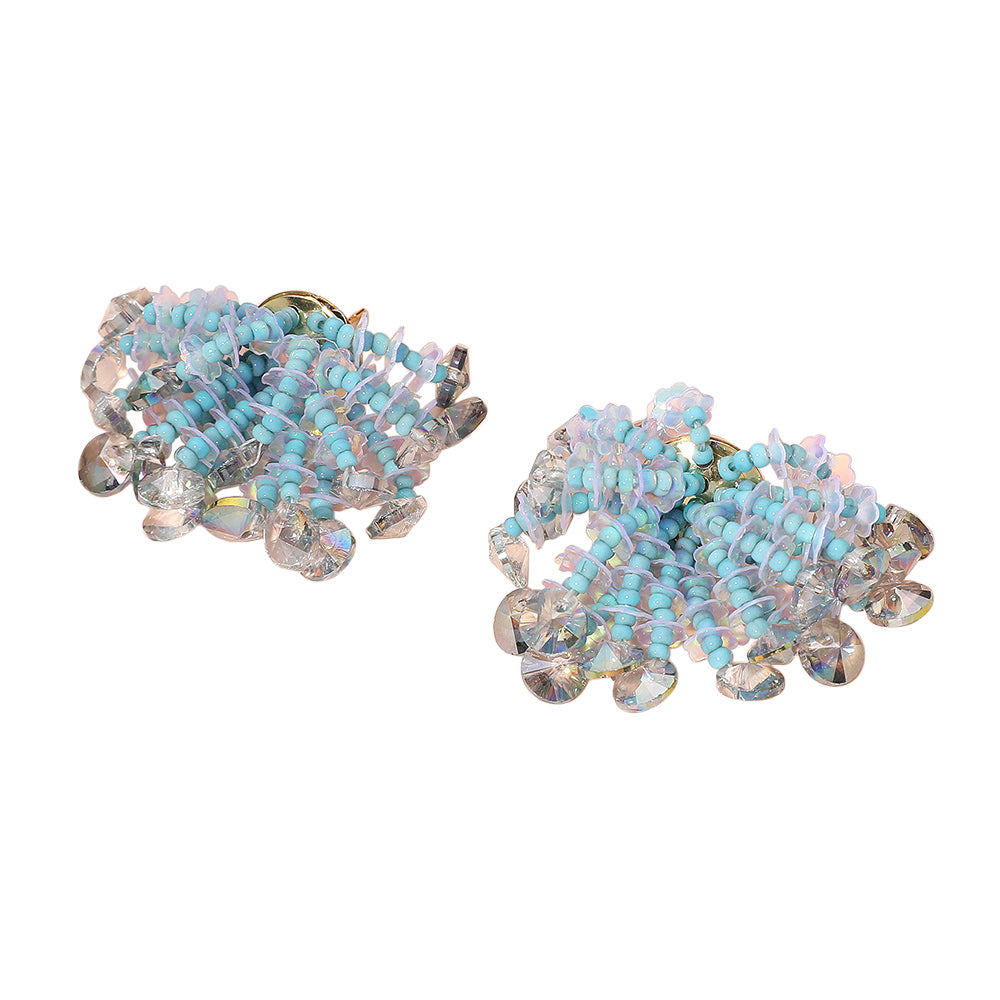 iLLASPARKZ Faceted Seed Beaded Cluster Earrings