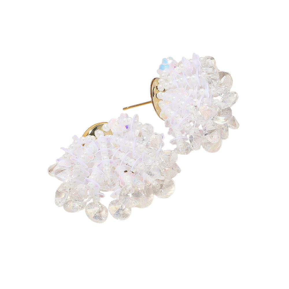 iLLASPARKZ Faceted Seed Beaded Cluster Earrings