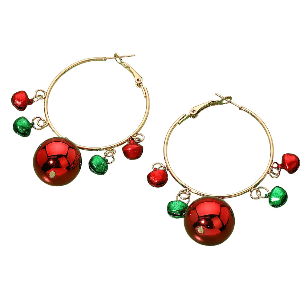 iLLASPARKZ Christmas Bell Dangle Hoop Earrings