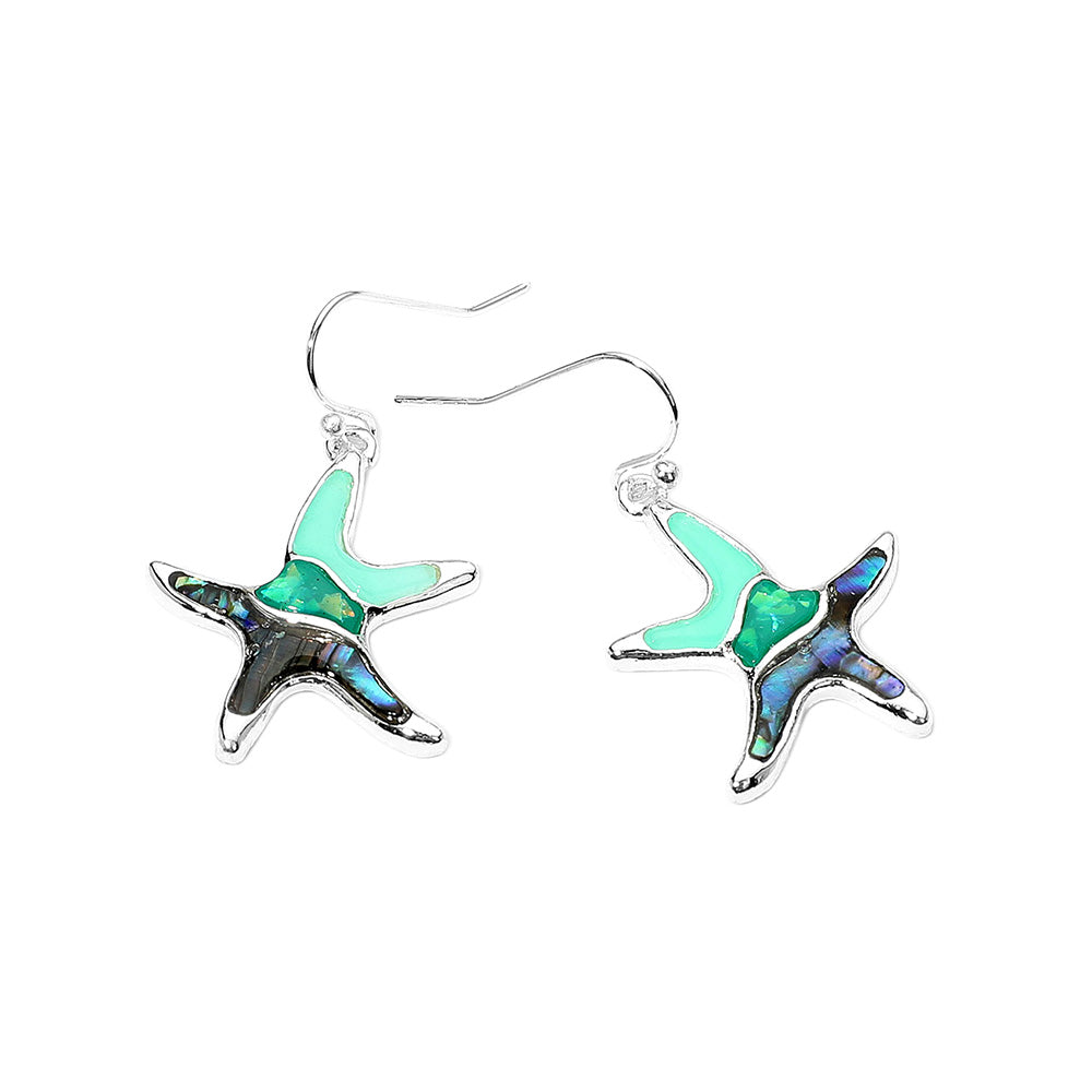 iLLASPARKZ Abalone Sea Glass Starfish Dangle Earrings