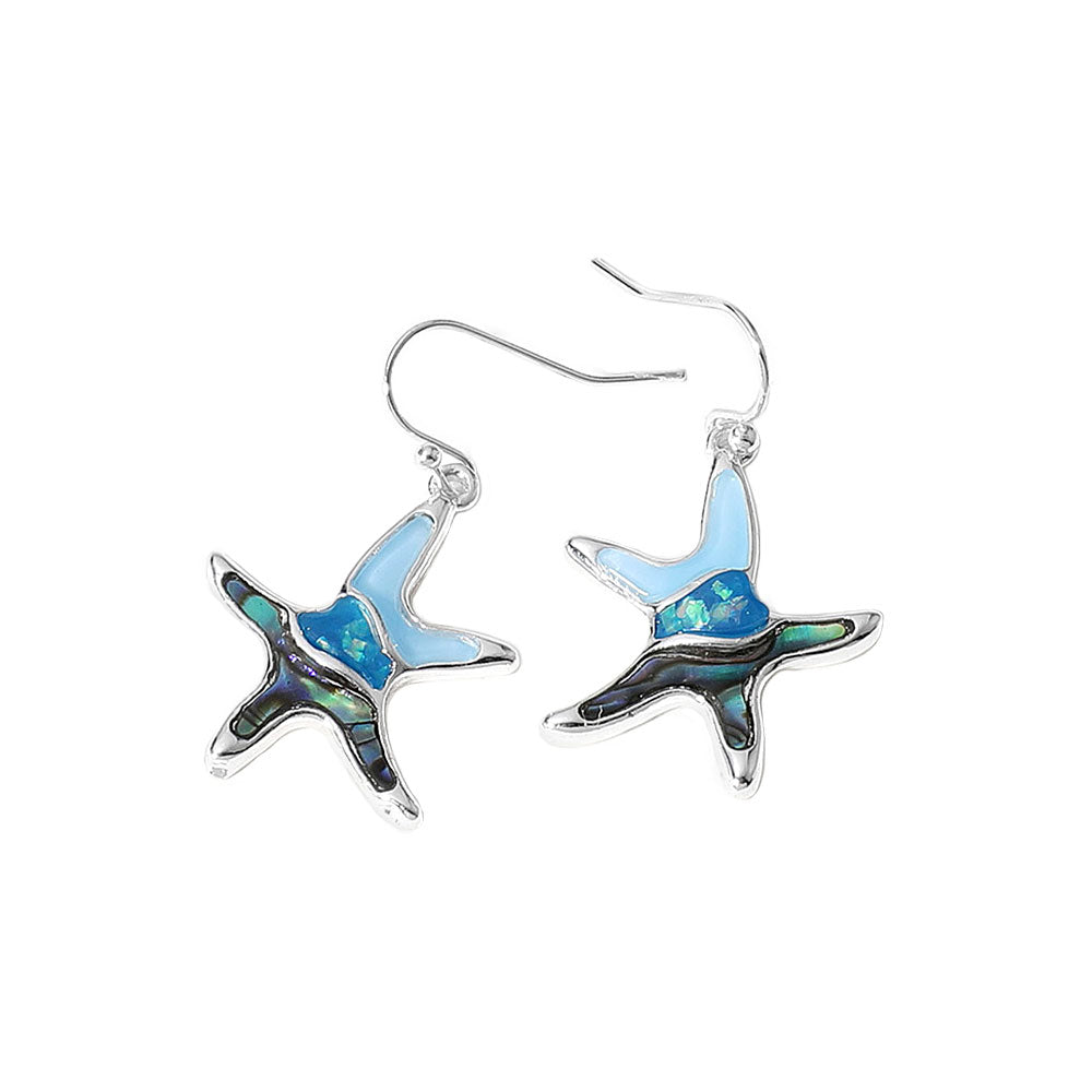 iLLASPARKZ Abalone Sea Glass Starfish Dangle Earrings