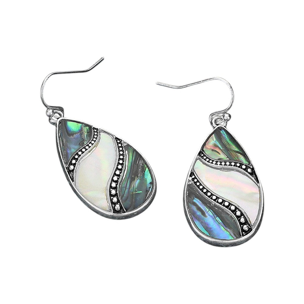 iLLASPARKZ Abalone Mother of Pearl Teardrop Dangle Earrings