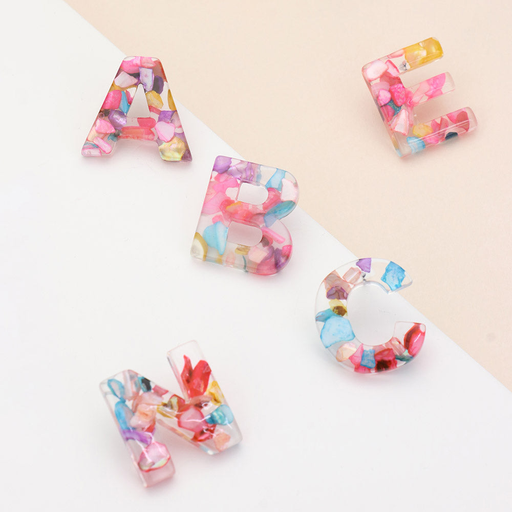 iLLASPARKZ -R- Colorful Initial Monogram Earrings