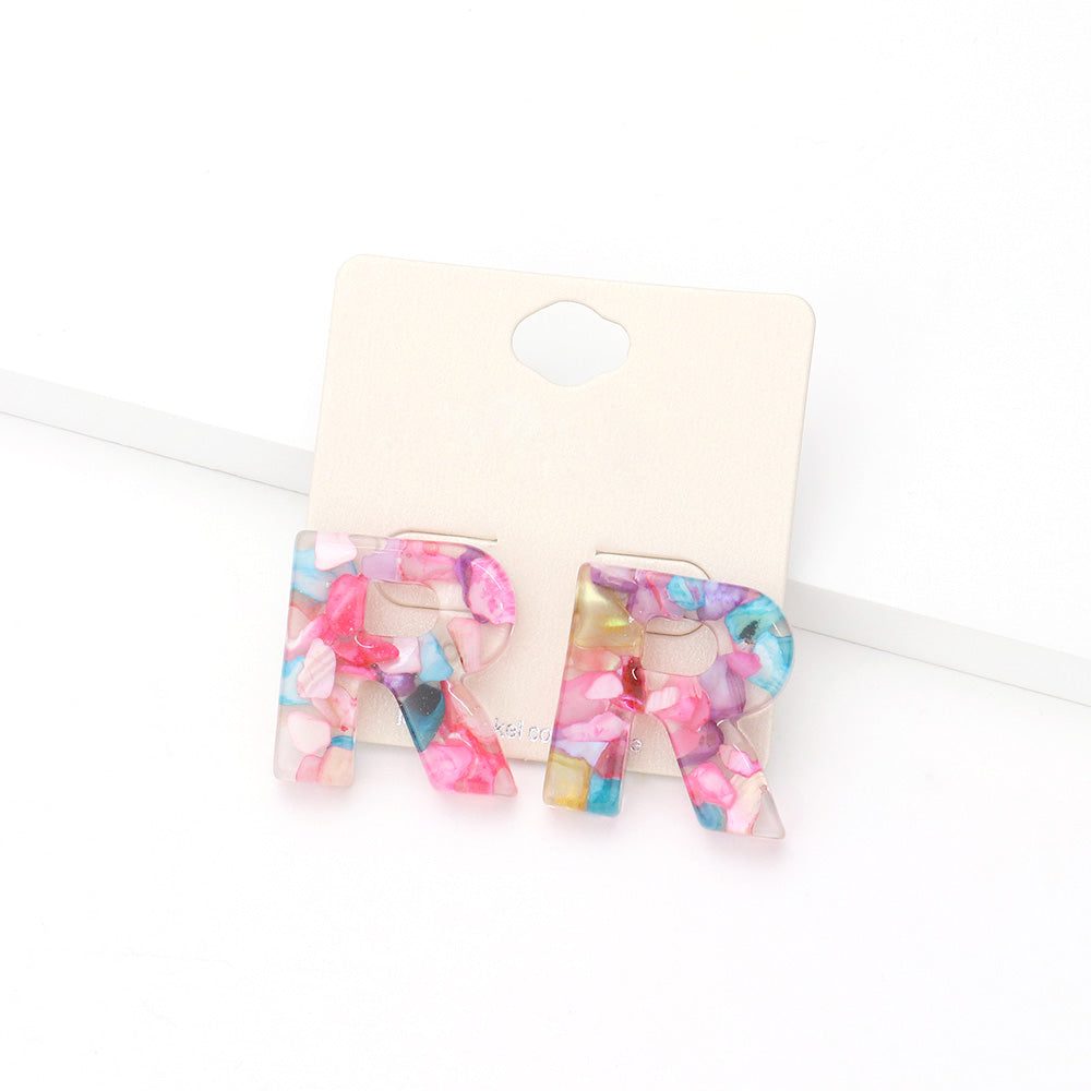 iLLASPARKZ -R- Colorful Monogram Earrings