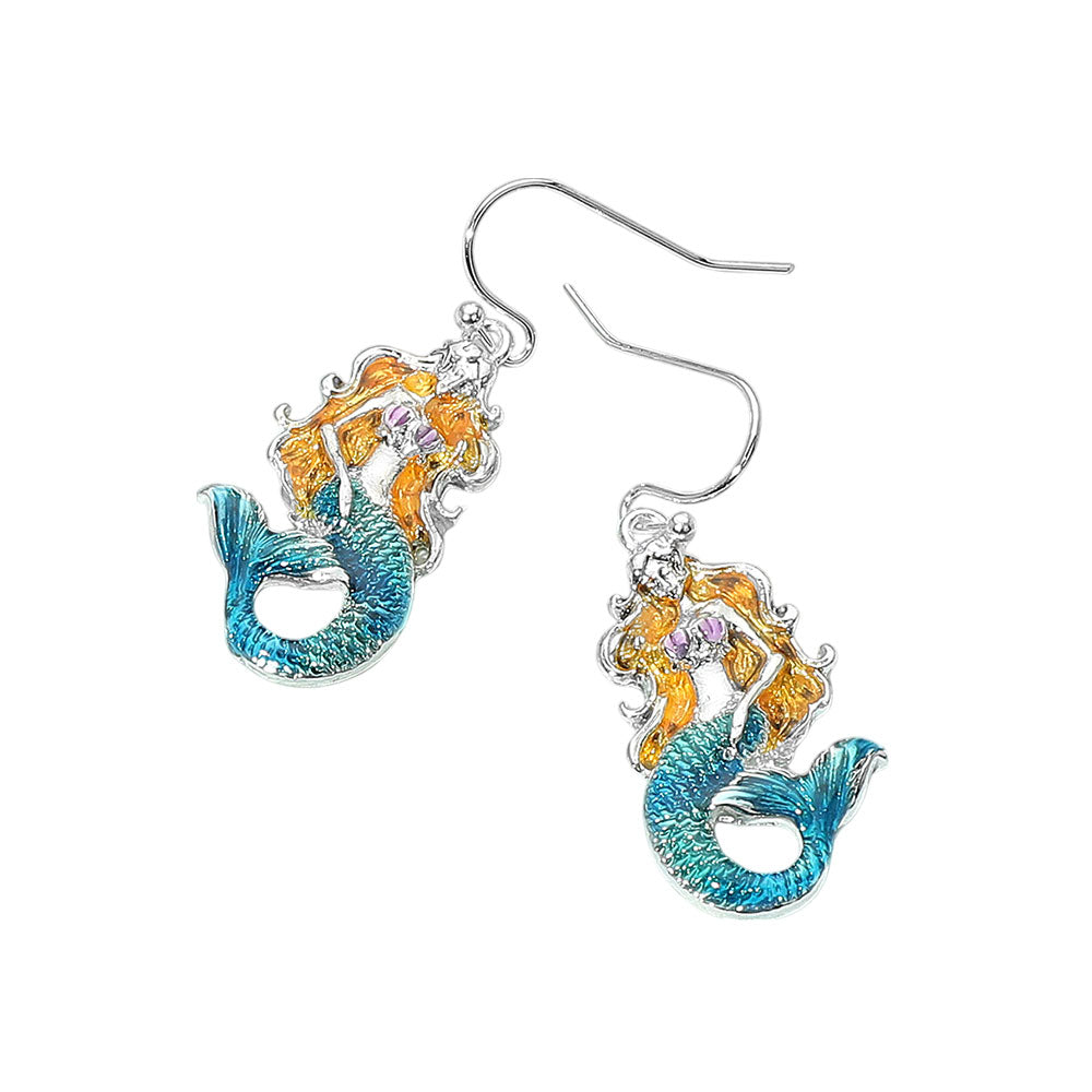 iLLASPARKZ Enamel Mermaid Dangle Earrings
