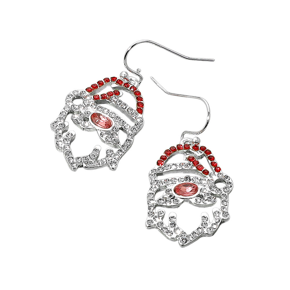 iLLASPARKZ Rhinestone Santa Face Dangle Earrings