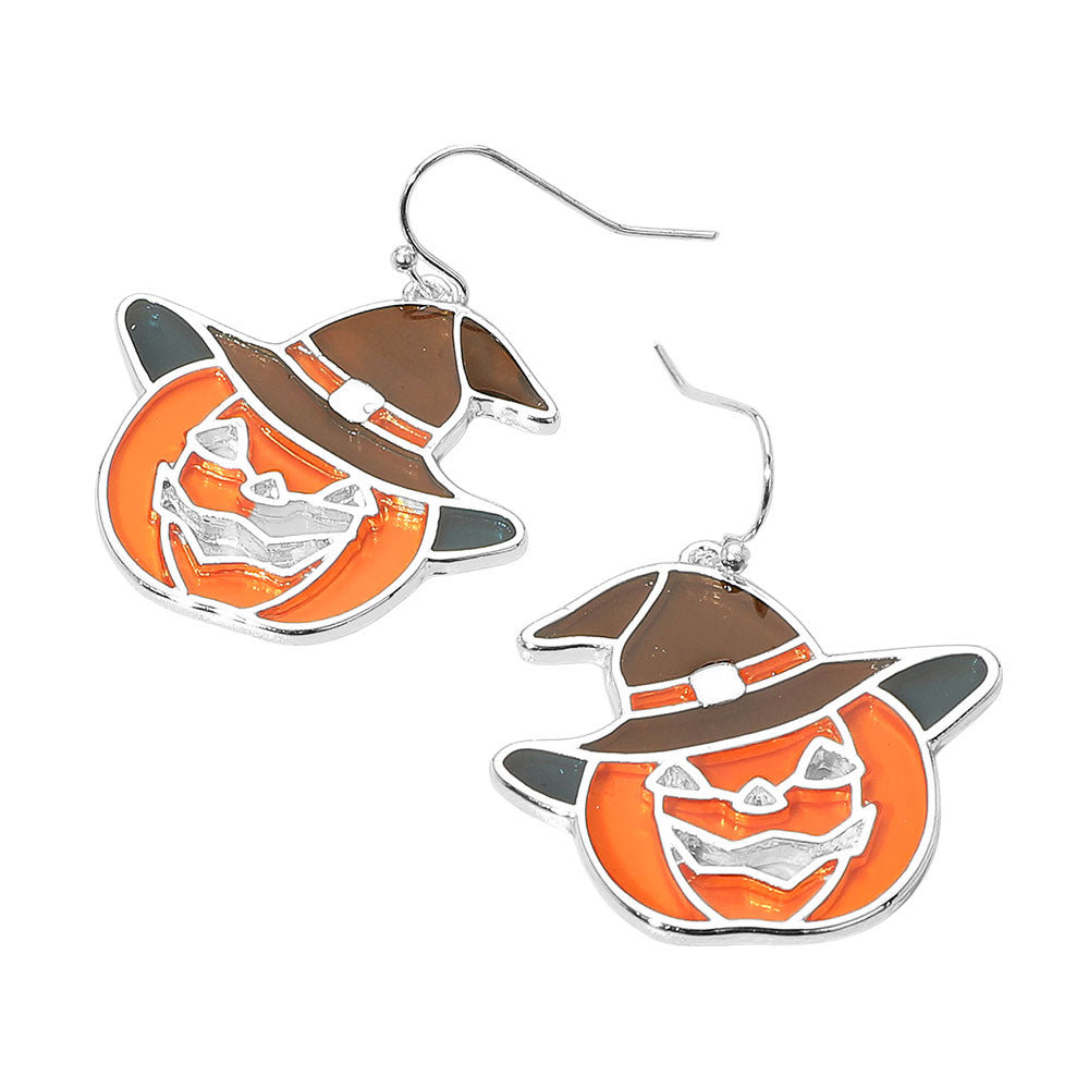iLLASPARKZ Enamel Halloween Pumpkin Dangle Earrings