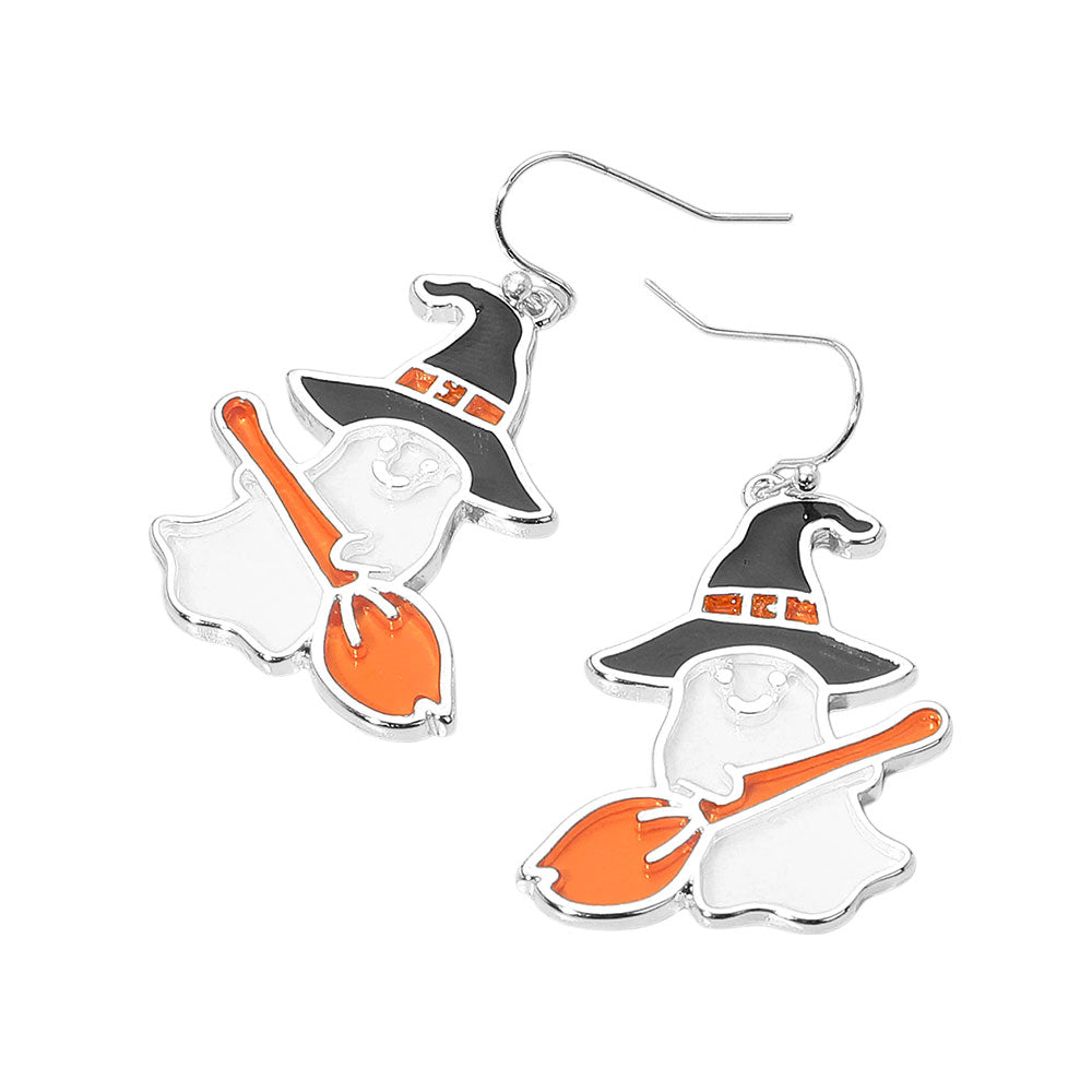 iLLASPARKZ Enamel Halloween Witch Ghost Dangle Earrings