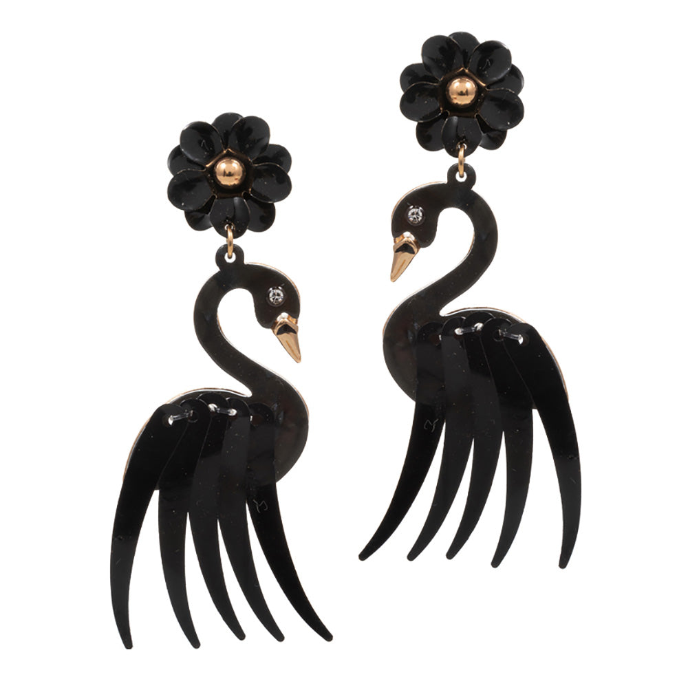 iLLASPARKZ Flower Celluloid Acetate Flamingo Link Dangle Earrings