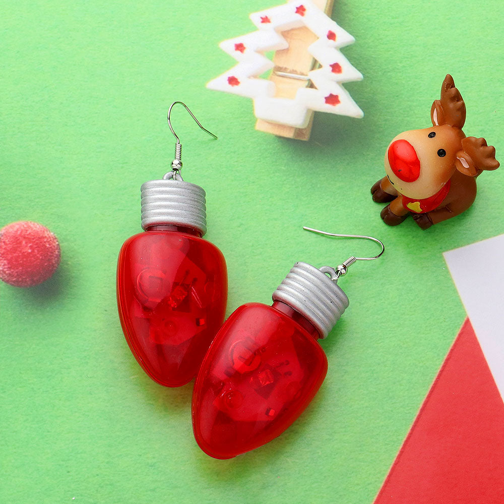 iLLASPARKZ Light Up Christmas Light Bulb Dangle Earrings