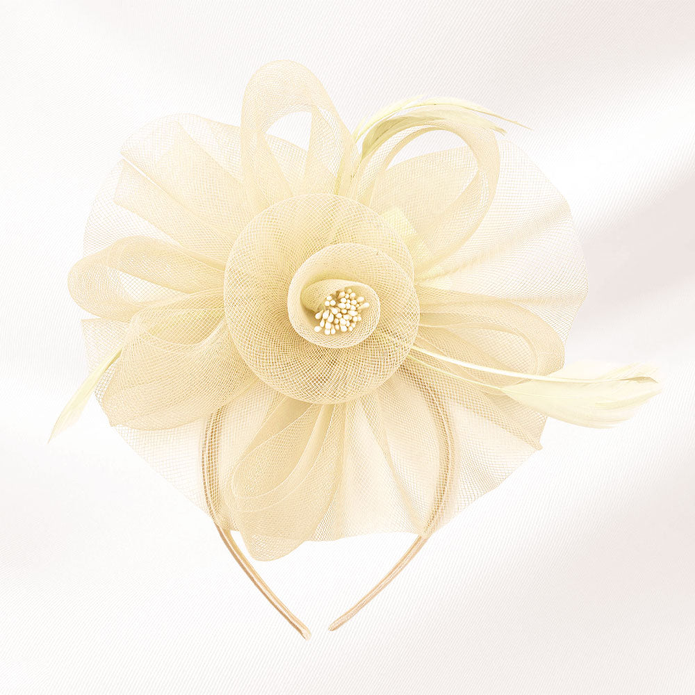 iLLASPARKZ Feather Mesh Flower Fascinator / Headband