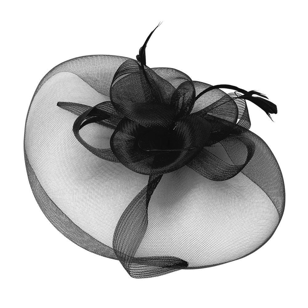 iLLASPARKZ Mesh Flower Feather Pointed Fascinator / Headband