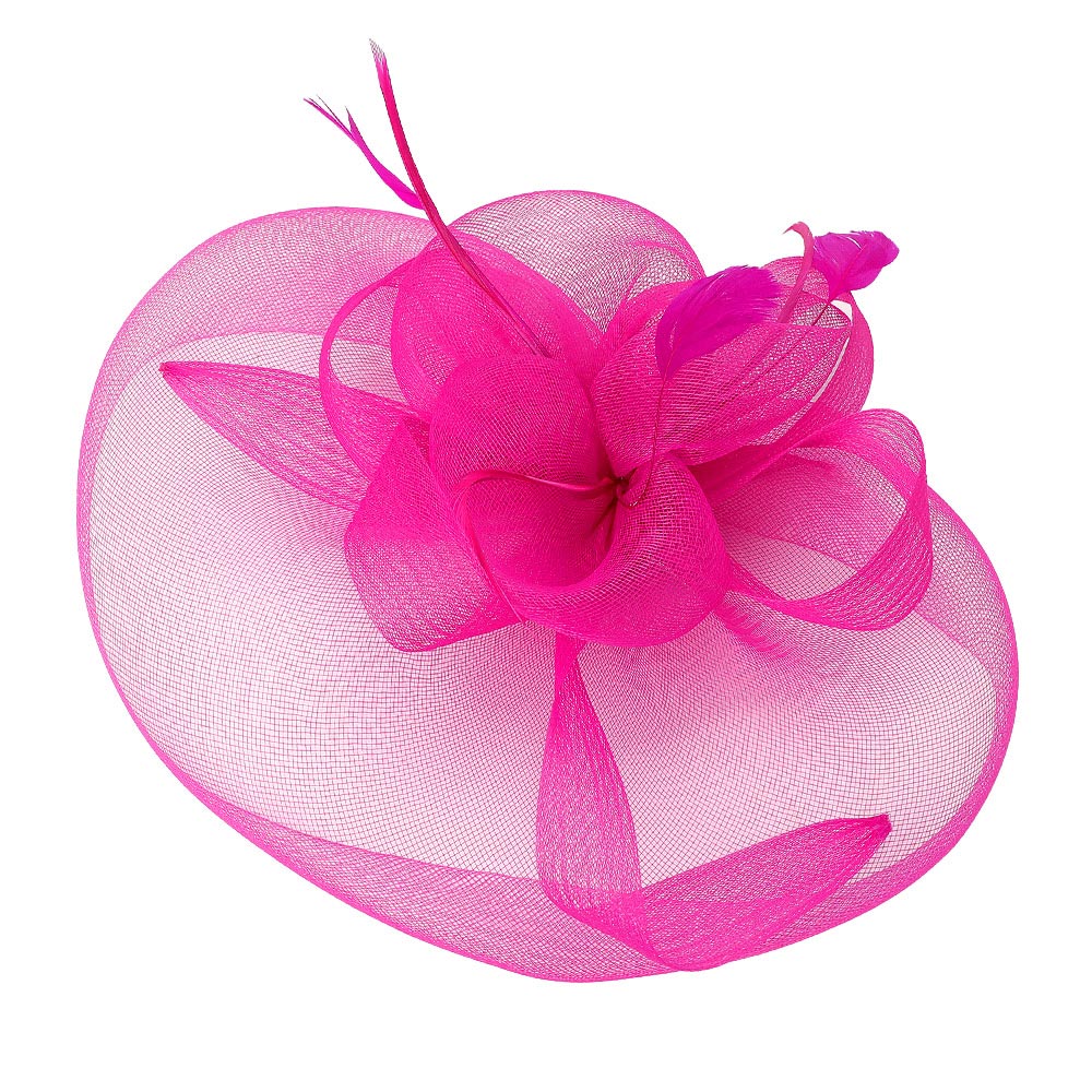 iLLASPARKZ Mesh Flower Feather Pointed Fascinator / Headband