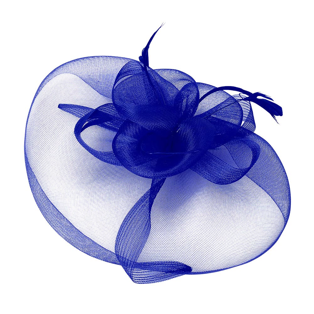 iLLASPARKZ Mesh Flower Feather Pointed Fascinator / Headband